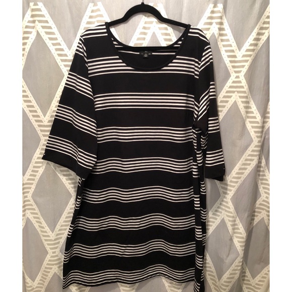 plus size striped t shirt dress